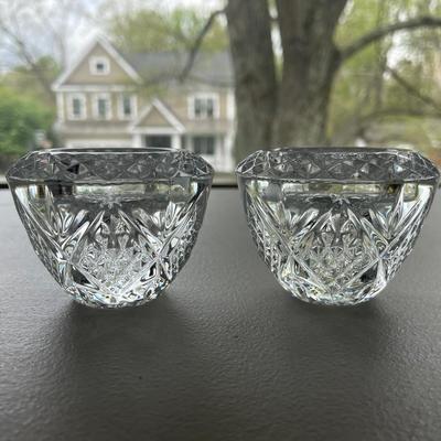 Vintage Crystal Small Candle Holders