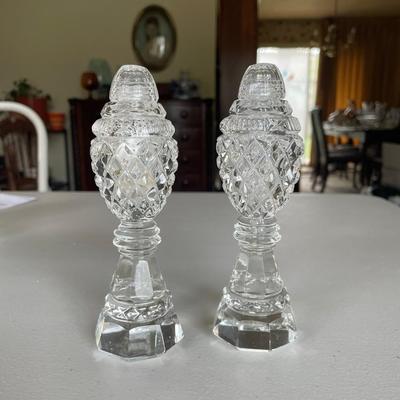 Vintage Crystal Glass Salt and Pepper Shakers