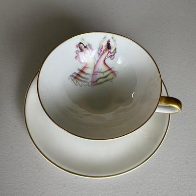Vintage Porcelain German Tea Cup, Saucer, and Plate