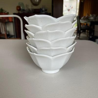 Set of 6 White Ceramic Bowl