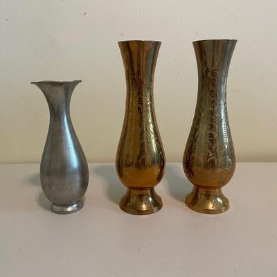 Lot of Solid Brass Vases 