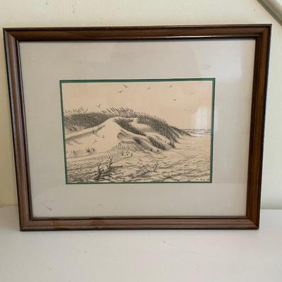 Framed Joseph Joko Print - Sand Dune Scene