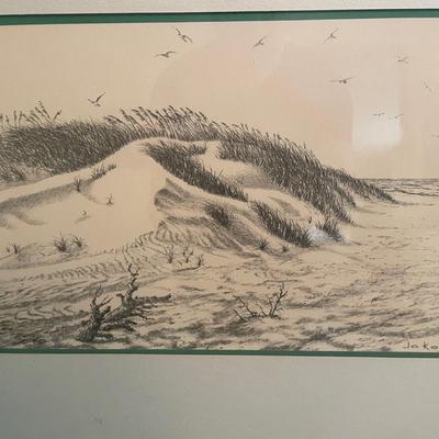 Framed Joseph Joko Print - Sand Dune Scene