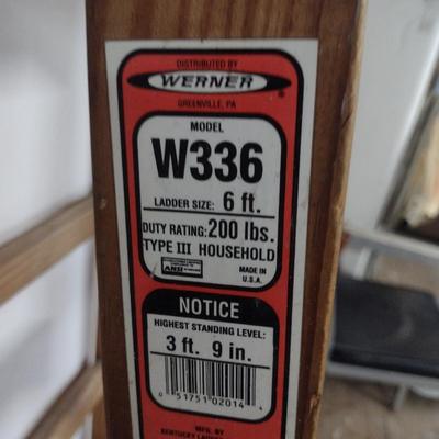 Werner Wooden Ladder- 6 Feet- 200 Lb Duty Rating
