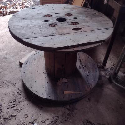 Wooden Industrial Spool- Approx 29 1/2" in Diameter, 21" Tall