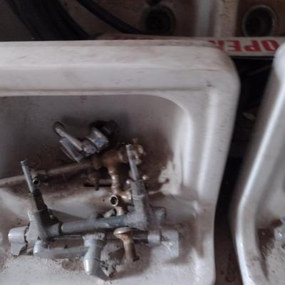 Collection of Sinks- Two Ceramic, Enameled Cast Metal