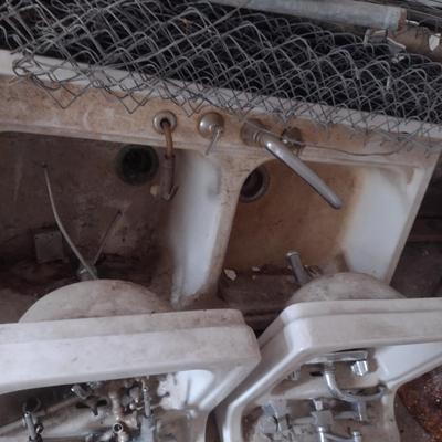 Collection of Sinks- Two Ceramic, Enameled Cast Metal