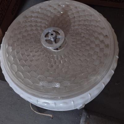Vintage Light Fixture with Glass Cover- Approx 10 1/2" in Diameter