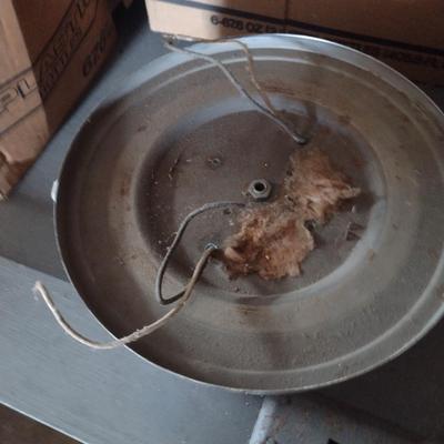 Vintage Light Fixture with Glass Cover- Approx 10 1/2" in Diameter