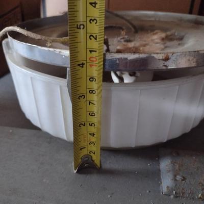 Vintage Light Fixture with Glass Cover- Approx 10 1/2" in Diameter