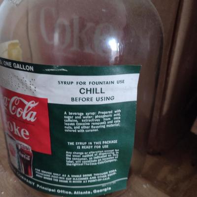 Vintage Coca Cola Fountain Syrup Gallon Bottle