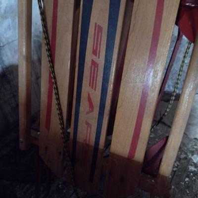 Vintage Sears Wooden Sled (Choice A)