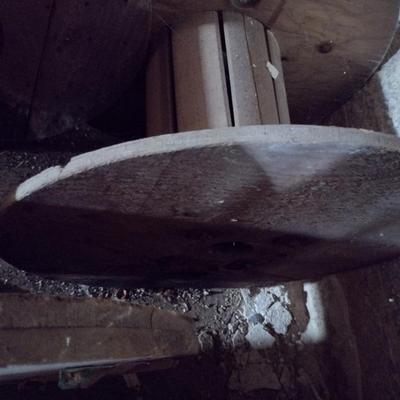 Vintage Industrial Wooden Spool- Approx 26 1/2" in Diameter