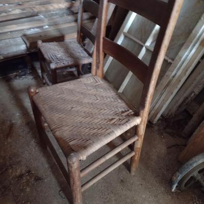Wooden Chairs with Woven Cane Seats- Approx Twenty Pieces