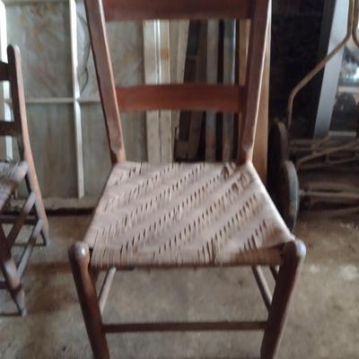 Wooden Chairs with Woven Cane Seats- Approx Twenty Pieces
