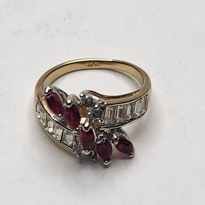 Vintage Rhinestones in Red and Amber