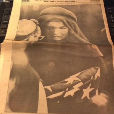Complete New York Daily News Kennedy Funeral Newspaper in Folded Fair-Good Condition. Back Page Crease Tear about 3".