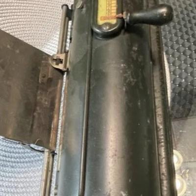Todd Protectograph Co. Hand Crank Check Writer Early 1900's in Good Preowned Condition 16" Long.