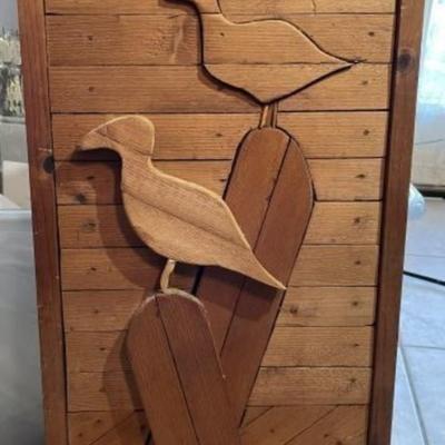 Vintage Mid-Century Shore Bird Wooden Art Decoy Plaque 12.75