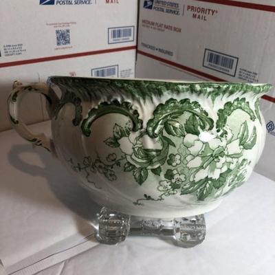 Scarce Ridgway's Sandringham England Transferware Chamber Pot 9" Diameter & 5" Tall in Good Preowned Condition as...