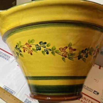 Vintage Terre ÃƒÂ¨ Provence Handmade in France Stoneware/Pottery Huge Serving Bowl 16" Diameter & 8.75" Tall w/Handles...