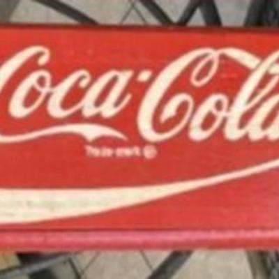 Vintage Coca-Cola Red Wooden 24 Bottle Coke Crate in VG Preowned Condition as Pictured.