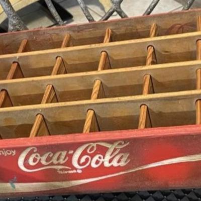 Vintage Coca-Cola Red Wooden 24 Bottle Coke Crate in VG Preowned Condition as Pictured.