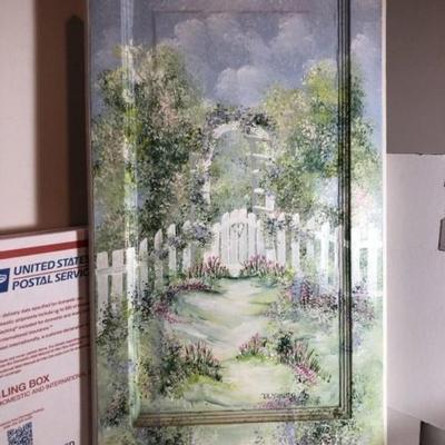 Vintage Re-Constituted Closet Door Painting Artwork by DL YOUNG Size 13