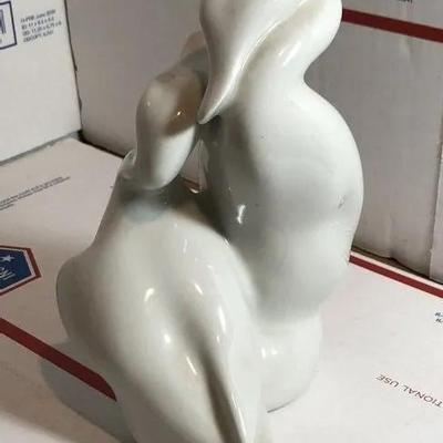 Vintage Royal Dux 7in Tall White Ducks Figurine Made in Czech. as Pictured.