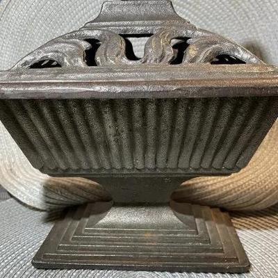 Vintage Eagle Handle Cash-Pot Cast Pedestal Bowl 9.5" Tall Great for an Incense Burner in Good Preowned Condition.
