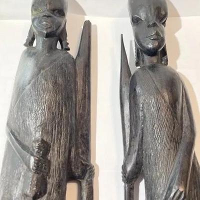 Vintage African Hand Carved EBONY Figurines 15