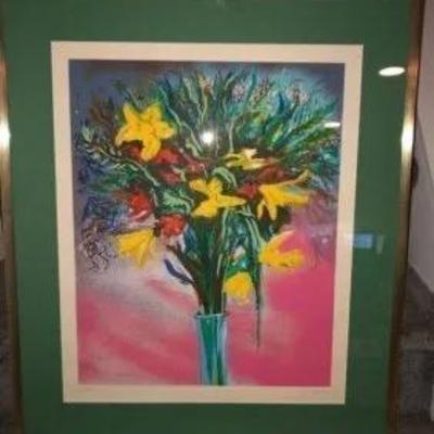 Noted Artist Archie Rand Signed & Numbered 24/200 Lithograph from an Estate 24.5in x 28.5in.