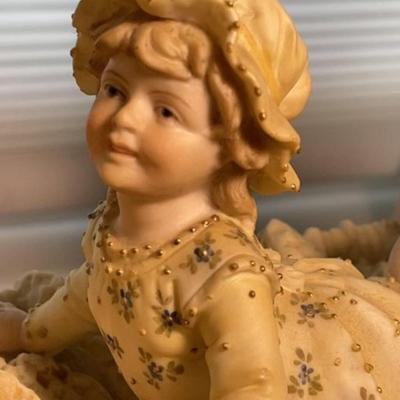 Scarce Large RUDOLSTADT Bisque Figurine #5072 Preowned from an Estate. (1-Handle Back Corner Has a Piece/Fleck Partially Missing as...