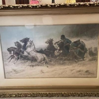 Noted Adolf Schreyer, German (1828-1899) Watercolor on Paper of Arabian Horse Scene SCARCE!