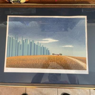 Vintage Noted 1960s Farmed Fred Zeller French Surrealist Limited Edition #37/275 Lithograph (Frame Size 19
