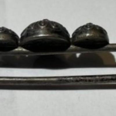 Antique .800 Silver Hand Made Pin/Brooch Preowned from an Estate in VG Toned Condition.