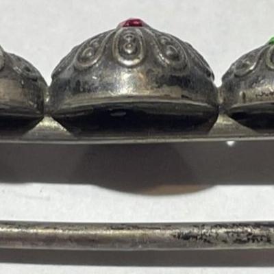 Antique .800 Silver Hand Made Pin/Brooch Preowned from an Estate in VG Toned Condition.