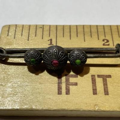 Antique .800 Silver Hand Made Pin/Brooch Preowned from an Estate in VG Toned Condition.