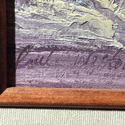 Paul Weston Acrylic/Oil on Artist Board Painting Frame Size 12.5" x 14.5" in Good Preowned Condition.