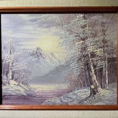 Paul Weston Acrylic/Oil on Artist Board Painting Frame Size 12.5" x 14.5" in Good Preowned Condition.