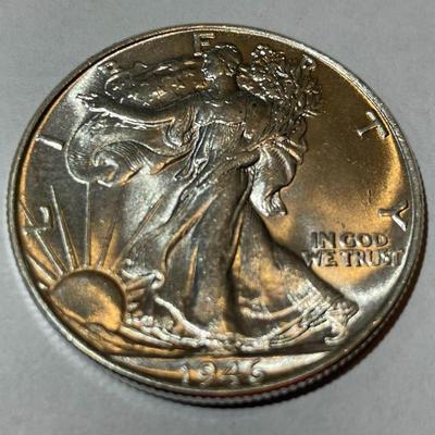 1946-P CHOICE UNCIRCULATED CONDITION WALKING LIBERTY HALF DOLLAR AS PICTURED.