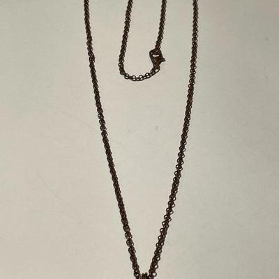 Vintage Carnelian Pendant on a 24" Copper Chain in VG Preowned Condition.