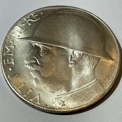 ITALY 1922/1923 R UNCIRCULATED SILVER 20 LIRE FANTASY COIN AS PICTURED.