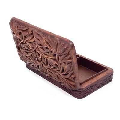 Antique Hand Carved Solid Wood Trinket Box From Holland