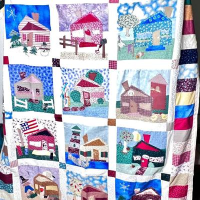 Handmade Patchwork Seasons/Holidays Themed Quilt with Loops