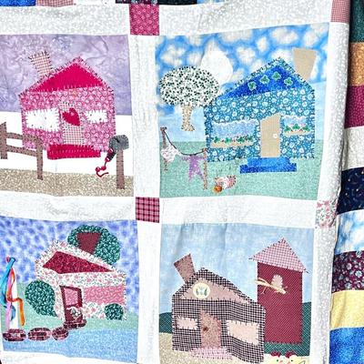 Handmade Patchwork Seasons/Holidays Themed Quilt with Loops