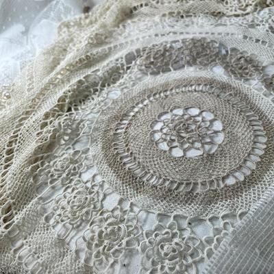 Chantilly lace French white curtains