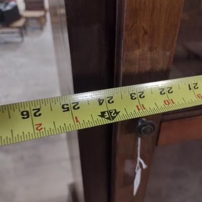 Antique Solid Wood Pine Glass Front Storage Cabinet with Glass Shelves Choice B