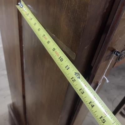 Antique Solid Wood Pine Glass Front Storage Cabinet with Glass Shelves Choice B