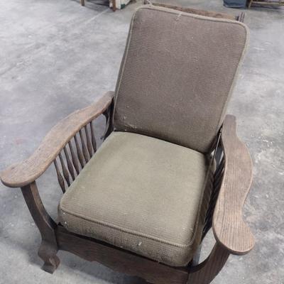 Antique Oak Morris Adjustable Lounge Chair